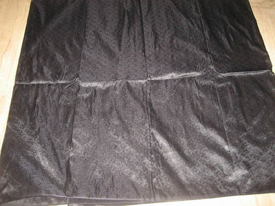 Silk Brocade Fabric ~Width 44&quot; Jet Black Paisleys