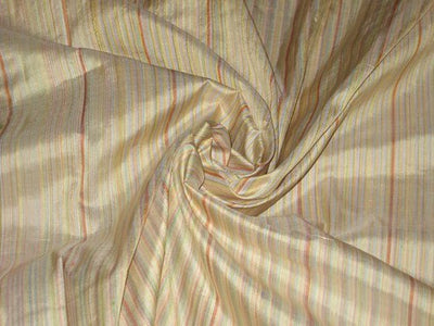 silk dupioni silk 54&quot; Multi colour horizontal stripes