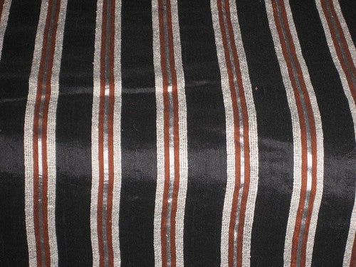 silk dupioni silk 44&quot; Black,Brown &amp; White colour stripes