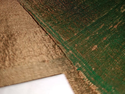 100% PURE SILK DUPIONI FABRIC GOLD X GREEN COLOR 54&quot; wide WITH SLUBS MM51[3]