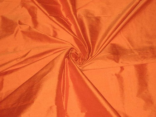 silk dupioni silk 54&quot; width -Bright Orange colour