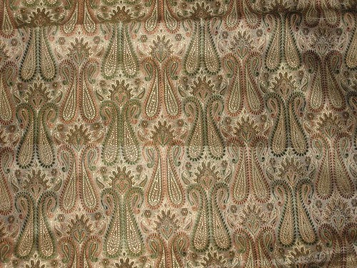 Silk Brocade~Width 44&quot; Green,Orange &amp; Gold BRO34[4]