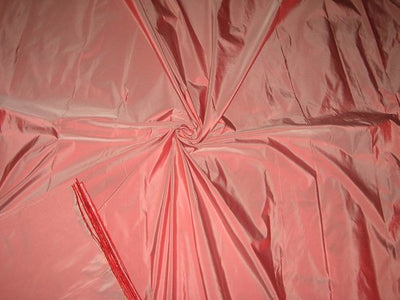 100% SILK TAFFETA FABRIC Candy pink with red shot TAF47 54&quot; wide