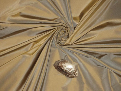 SILK TAFFETA FABRIC~Sand gold with icy blue shot TAF#54[1] 54&quot;