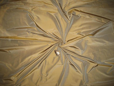 SILK TAFFETA FABRIC~Sand gold with icy blue shot TAF#54[1] 54&quot;