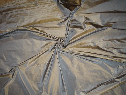 SILK TAFFETA FABRIC  Golden Sand and Blue/ Blueish grey colour x beige shot 54&quot; wide