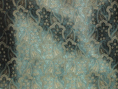 Silk Brocade~Width 44&quot; Black colour with paisley