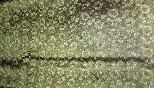 Silk Brocade Fabric Dark Green Color ~Width 44&quot;