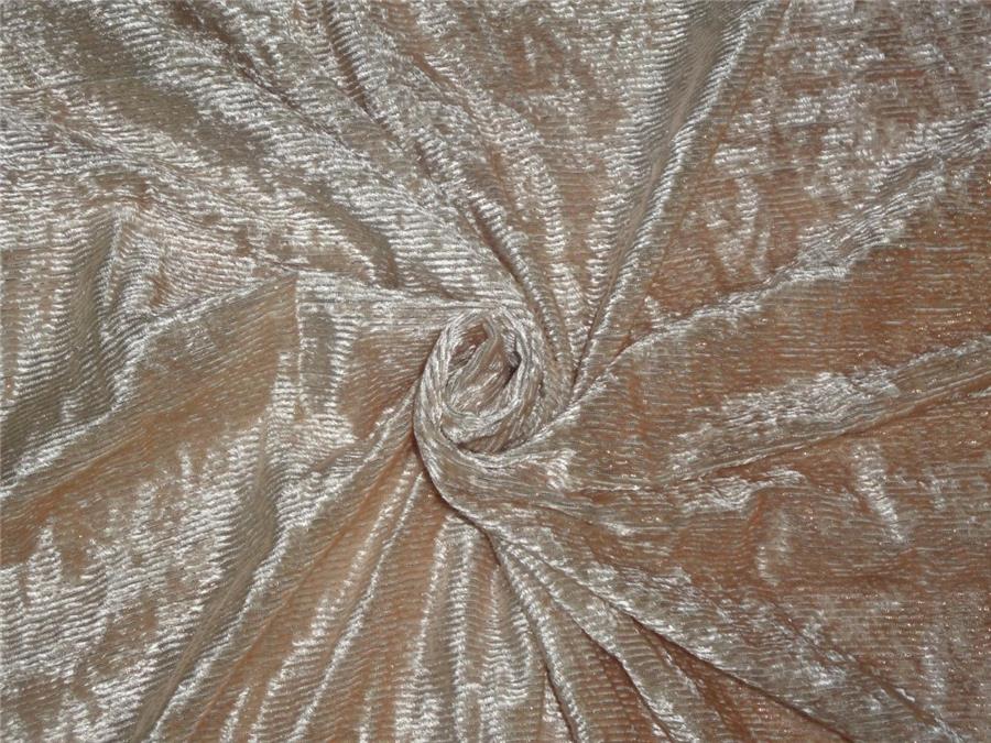 Nude Devore Burnout Velvet Stripes fabric 44" wide