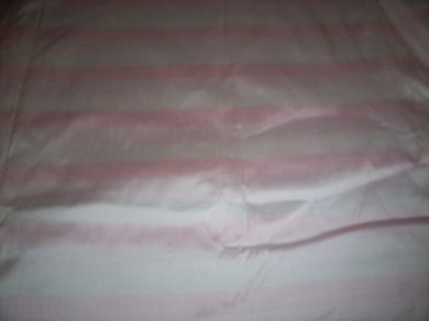 100% silk dupion continuous length has 3 shades of pale pink stripes DUPS23[1]