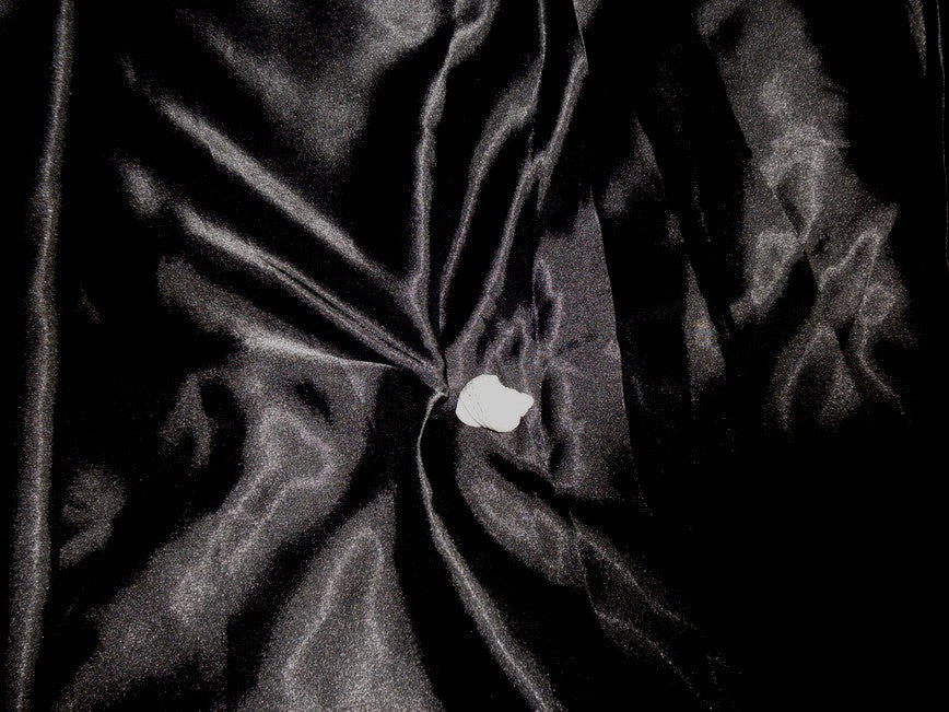 100% polyester Satin fabric black colour 44&quot; wide [3141]