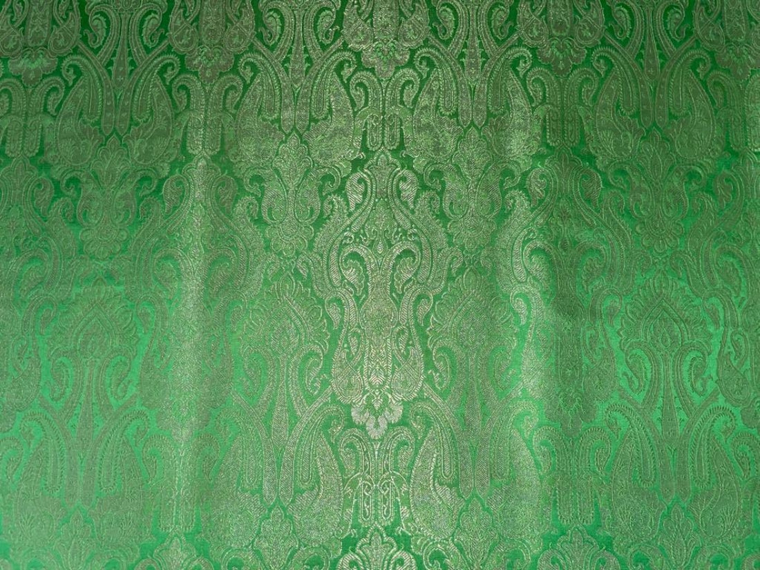 Silk Brocade fabric 44" wide BRO831 available in 8 colors [GREEN/ROSE PINK/RED/BISCUIT BEIGE/ EMRELED GREEN/PINK/ORANGE/ ELECTRIC BLUE]