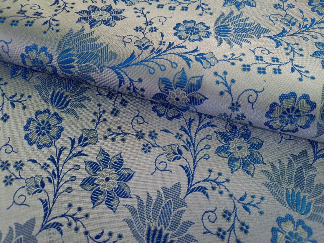 Silk Brocade~Powder Blue &amp; Royal Blue BRO20[4]