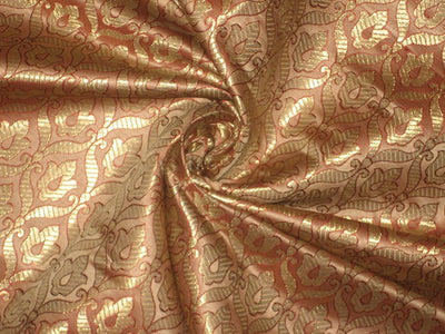 superb peach / gold silk brocade