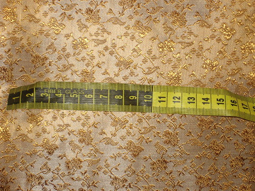 Silk Brocade fabric Golden Brown Colour 44&quot;BRO24[5]