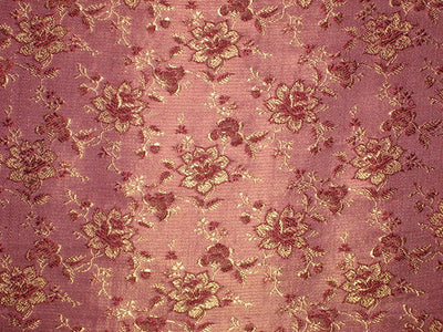 Silk Brocade Fabric Mauve, Maroon &amp; Gold floral 44" wide BRO28[3]