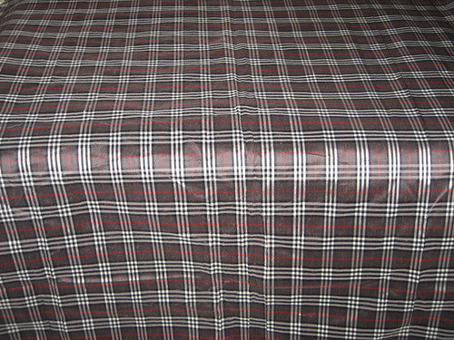 Silk Dupioni BLACK PLAIDS fabric