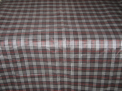 Silk Dupioni BLACK PLAIDS fabric