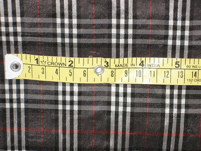 Silk Dupioni BLACK PLAIDS fabric