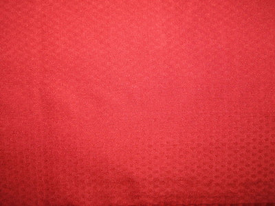 Pure SILK BROCADE FABRIC Medium Red Colour