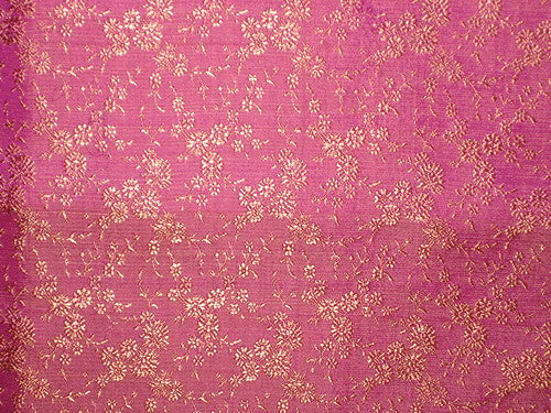 Silk brocade fabric Pink &amp; Gold colour BRO60[5]