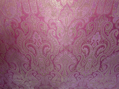 Silk Brocade fabric 44" wide BRO831 available in 8 colors [GREEN/ROSE PINK/RED/BISCUIT BEIGE/ EMRELED GREEN/PINK/ORANGE/ ELECTRIC BLUE]