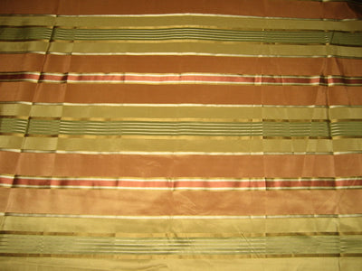 Silk Taffeta Fabric Rust,Green &amp; Gold with Satin Stripe 54&quot; wide   TAFS83[1]