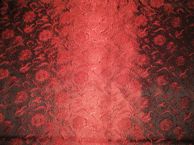 Silk Brocade fabric Wine Red &amp; Black Color BRO113[4]