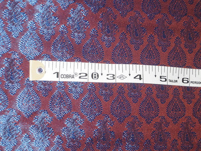 Silk Brocade fabric Rust &amp; Blue iridescent