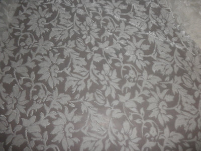 Ivory/Cream Devore Polyester Viscose Burnout Velvet fabric ~ 44&quot; wide