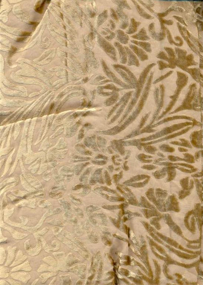 Skin Beige Devore Polyester Viscose Burnout Velvet fabric ~ 44" wide