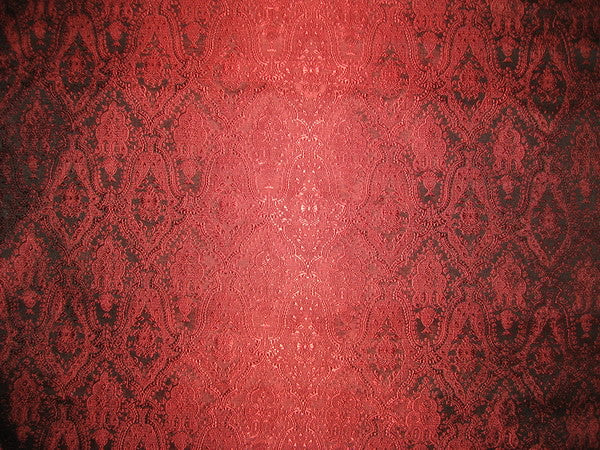 Silk Brocade Fabric WineRed &amp; Black Victorian BRO125[1]