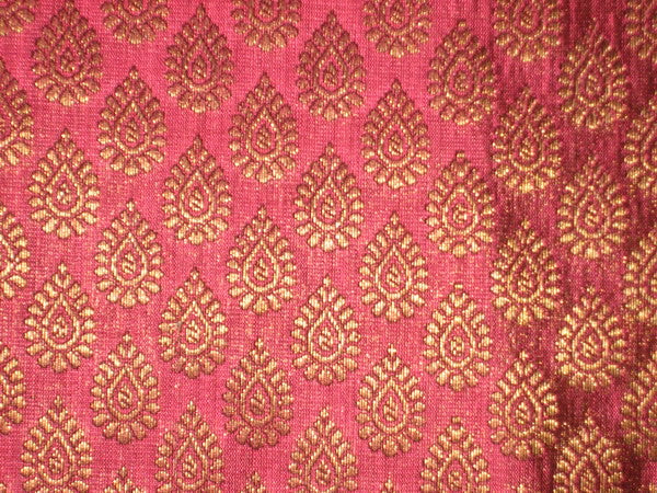 Silk Brocade hot pink with metallic gold BRO136[6]