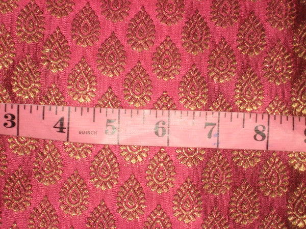 Silk Brocade hot pink with metallic gold BRO136[6]