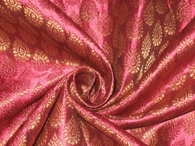 Silk Brocade hot pink with metallic gold BRO136[6]