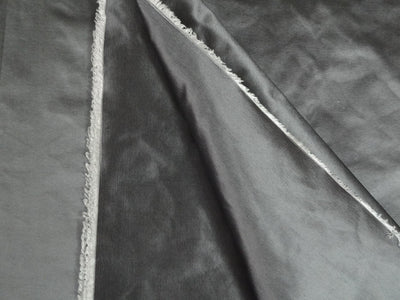 SILK TAFFETA FABRIC Dark silver grey x white 54&quot; TAF65[3]