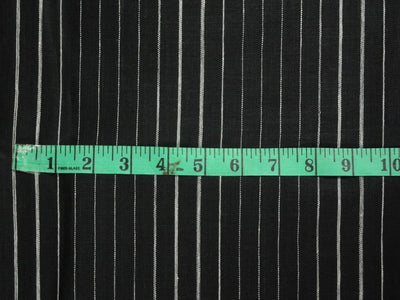 100% Linen Black with Thin White stripe 60's Lea Fabric 58" wide [3692]