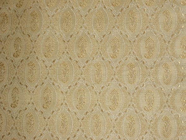 Silk Brocade fabric Cream &amp; Light Gold 44" wide BRO140[4]