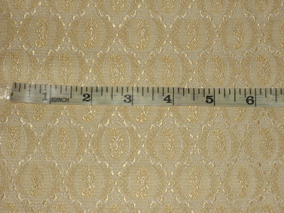 Silk Brocade fabric Cream &amp; Light Gold 44" wide BRO140[4]