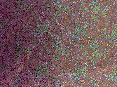 Silk Brocade pretty Turquoise Blue Purple 44" wide BRO4[5]