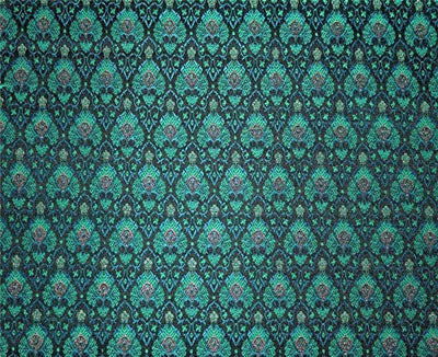 Silk Brocade Fabric green x metallic gold 44" wide BRO665[5]