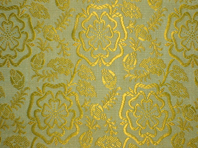 SILK BROCADE FABRIC Pastel green and Yellow 44" wide BRO150[1]