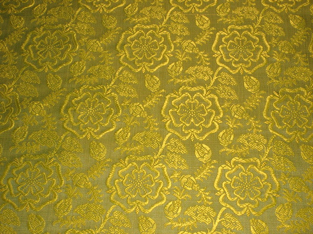 SILK BROCADE FABRIC Pastel green and Yellow 44" wide BRO150[1]