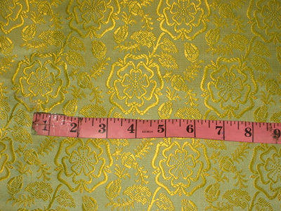 SILK BROCADE FABRIC Pastel green and Yellow 44" wide BRO150[1]