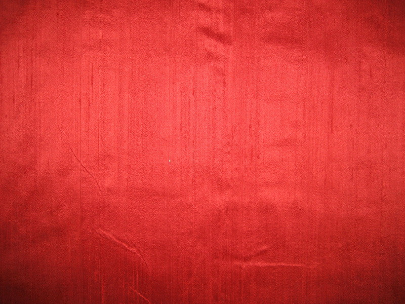 100% Pure SILK Dupion FABRIC Scarlet Red colour 44&quot; wide