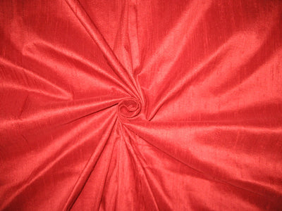 100% Pure SILK Dupion FABRIC Scarlet Red colour 44&quot; wide