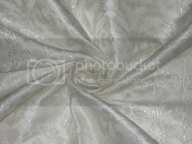 Silk Brocade Vestment Fabric Ivory color