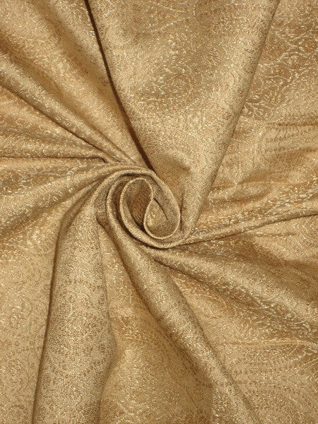 Silk Brocade fabric Light Metallic Gold &amp; Light Gold 44&quot;