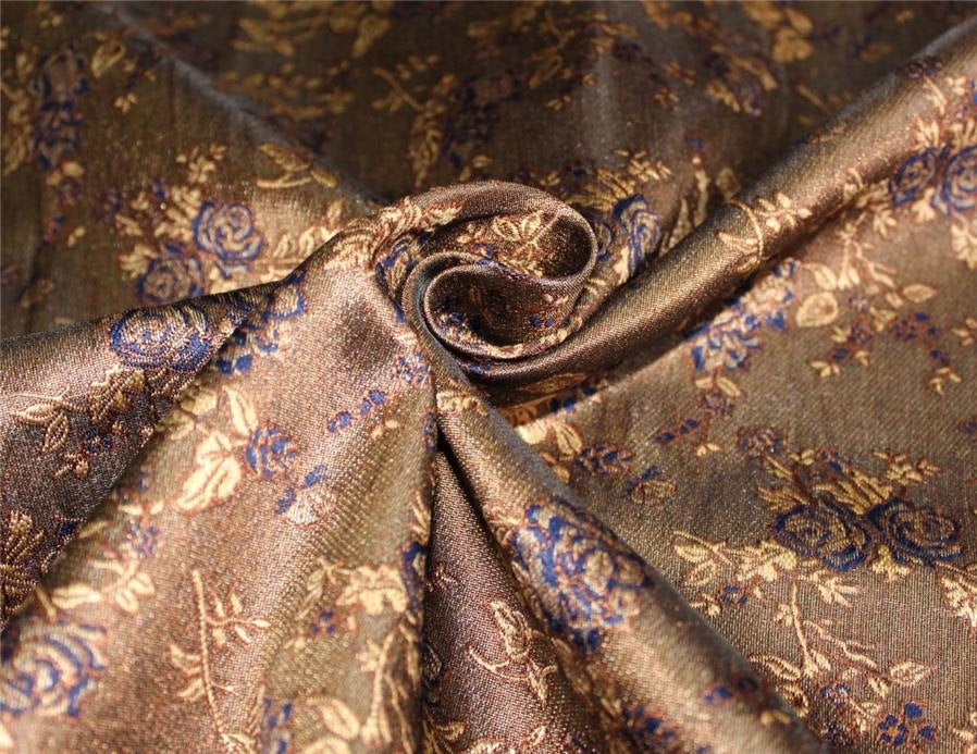 Silk brocade fabric golden brown x metallic gold 44" wide BRO664[1]