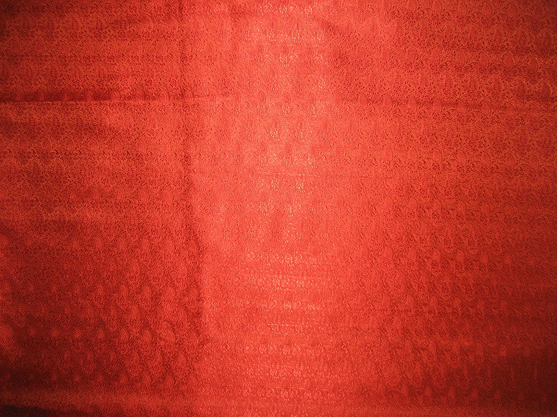 Silk Brocade fabric Red color 44&quot;